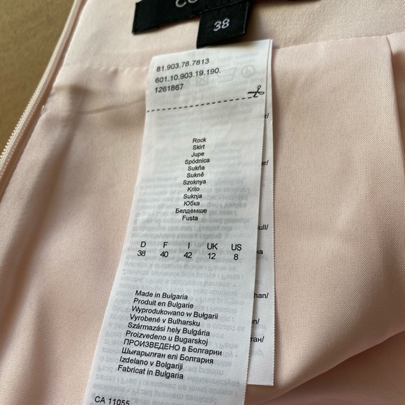 Jupe fuseau rose tendre doublée - Picture 7 of 8